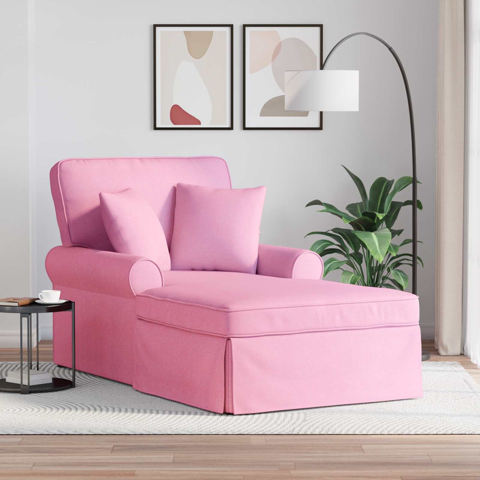 vidaXL Chaiselongue Chaise Lounge mit Rock 3 stk. Rosa Stoff 91 x 157 x 91 cm, 3 Teile