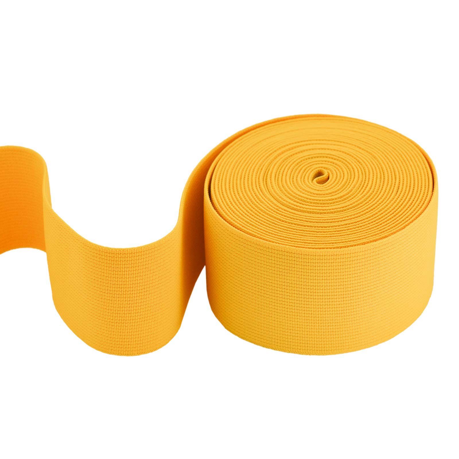 maDDma Gummiband 5m Gummiband 50 mm Gummilitze elastisches Band Bekleidungsgummi, gelb