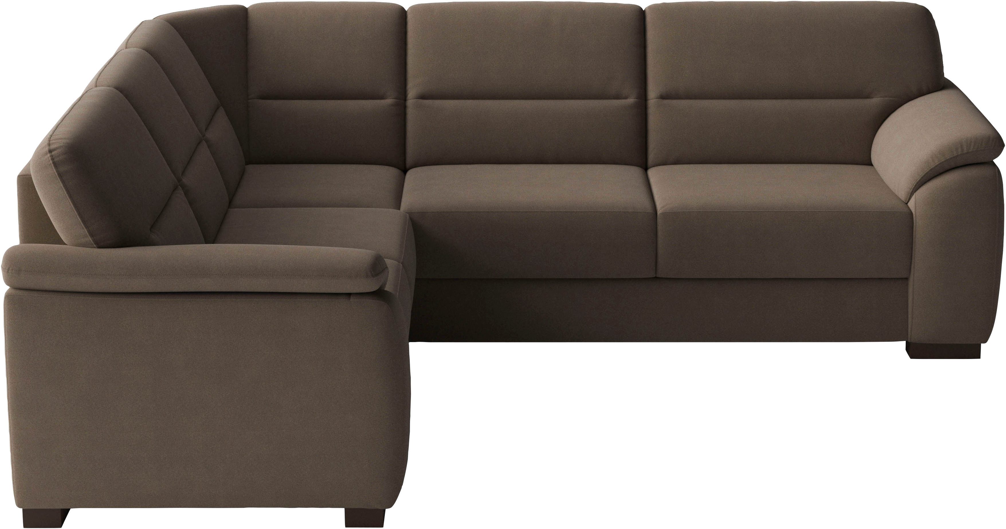 sit&more Ecksofa Montego L-Form, B: 256 cm, große Stoffauswahl, Komfortsitzhöhe 46 cm, optional Schlaffunktion und Schubkasten mit Stauraum