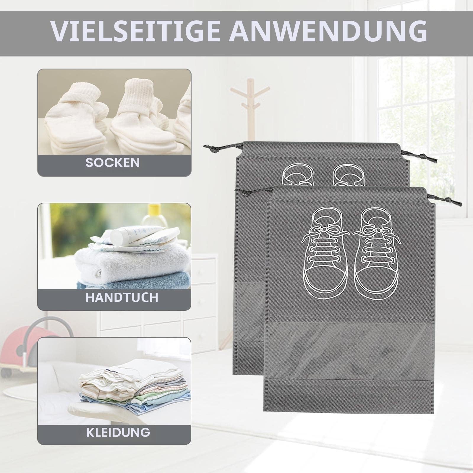 FOUORTUNATE-BEE Kofferorganizer 5 Schuhbeutel mit Kordelzug groß Reise Schuhaufbewahrung Set (5-tlg), Für Sneaker Reisen Sport Tanz Fitness und Gepäckorganisati – Bild 5 von 5