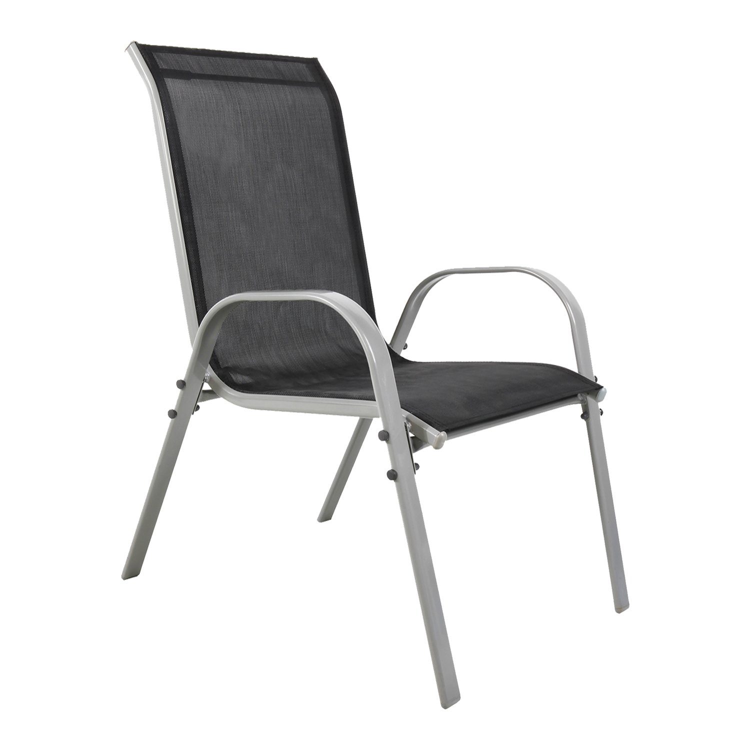 Mojawo Armlehnstuhl 2xOutdoorstuhl Gartenstuhl Stapelstuhl Metall günstig online kaufen