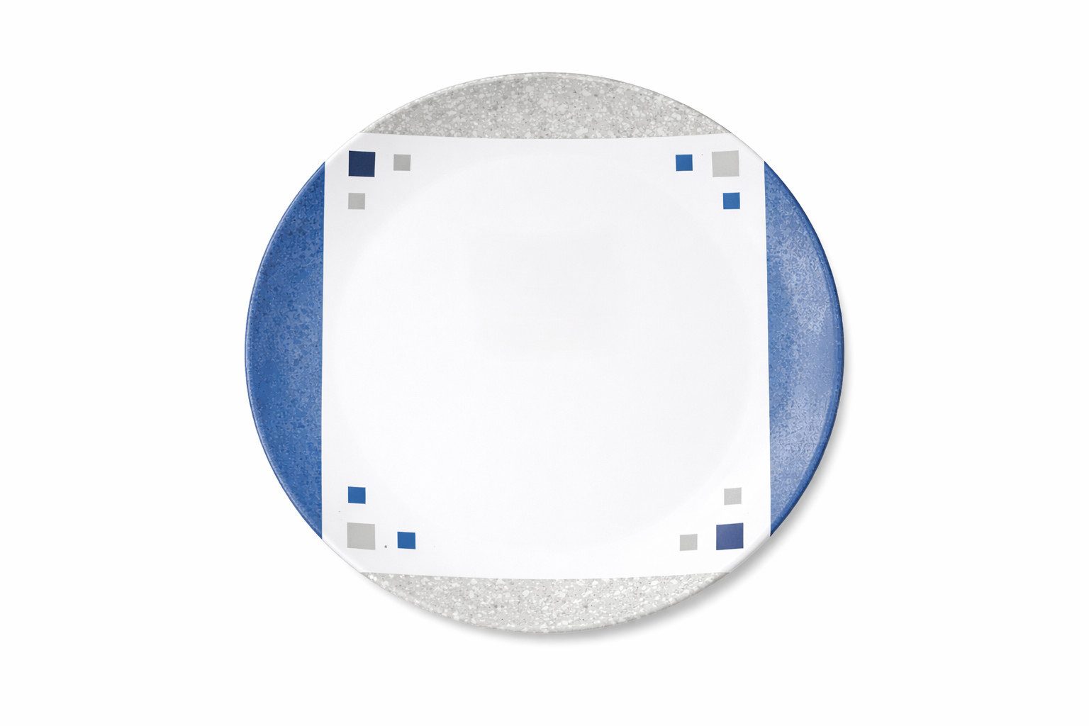 HEKERS Geschirr-Set Melamin Geschirr Set Cubic blue, Bruchsicheres, leichtes Melamin Geschirr für Haushalt & Outdoor