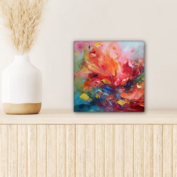 OneMillionCanvasses® Leinwandbild Ölgemälde - Kunst - Abstrakt - Farbenfroh, (1 St), Leinwand Bilder für Wohnzimmer Schlafzimmer, 20x20 cm