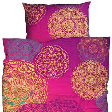 Bettwäsche Noida Violett Türkis Orange, sister s., Renforcé, 2 teilig, Orientalisch, Ornamente