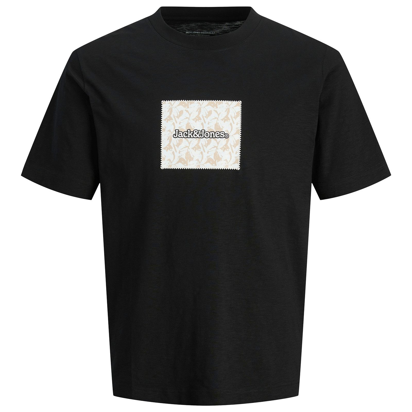 Rundhalsshirt Jack&Jones T-Shirt JORSPLIT AOP BRANDING schwarz XXL