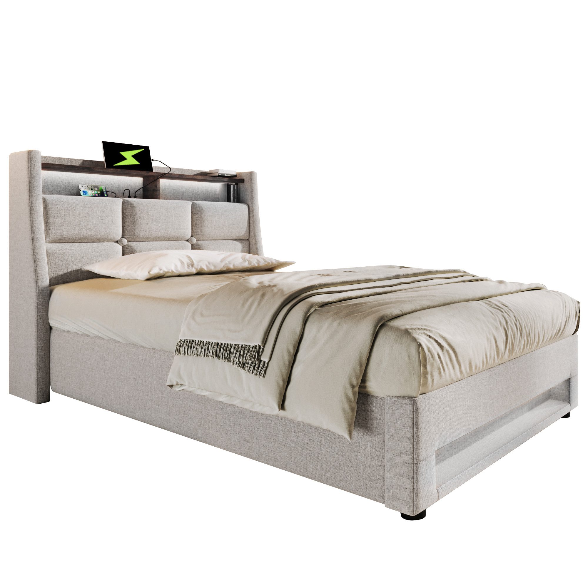REDOM Polsterbett (Jugendbett mit USB Ladeanschluss), günstig online kaufen