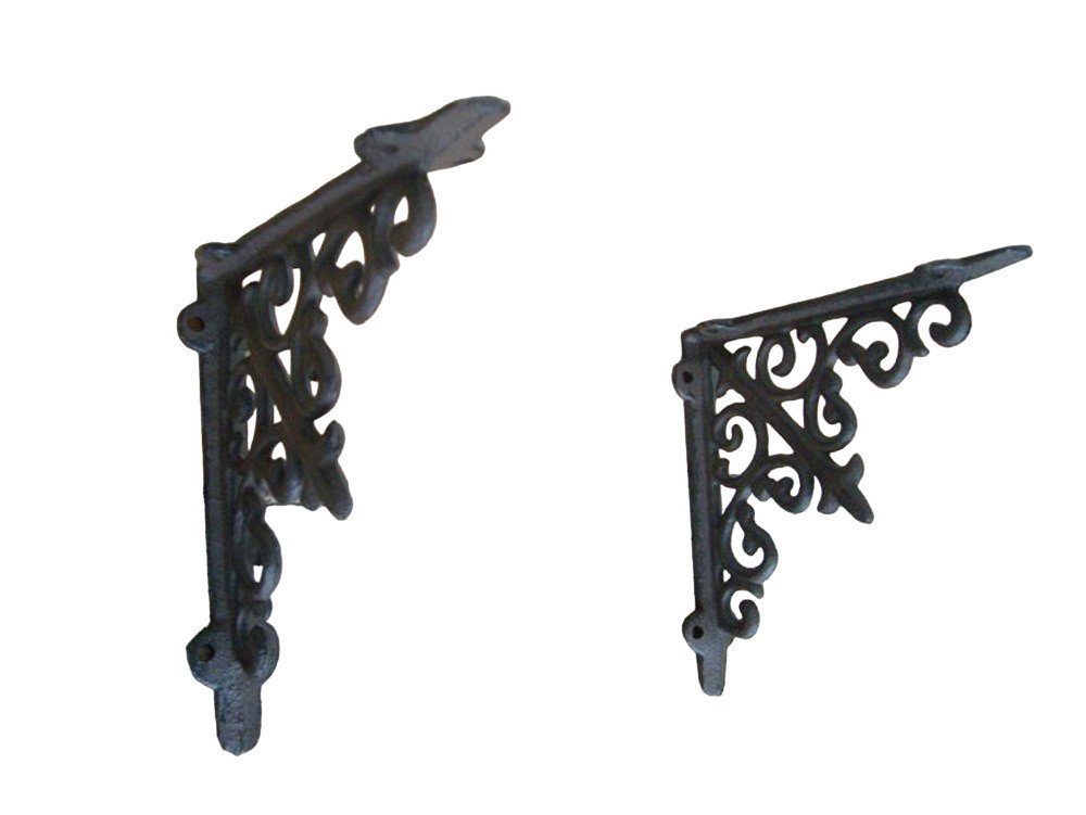 Deko-Impression Wandregalhalter Regalwinkel, 2er-Set, Regalträger, Wandkonsolen, Wandregal, Gusseisen, 2-tlg.