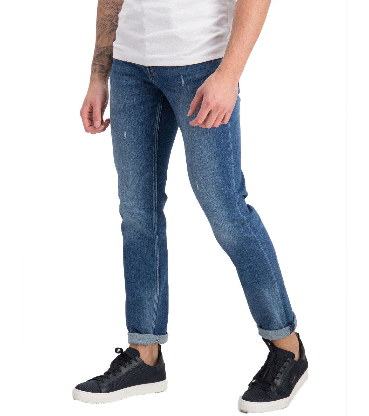 ONLY & SONS Stoffhose »ONLY & SONS Herren Used Look-Jeans Slim Fit Hose  Loom Freizeit-Hose Blau« online kaufen | OTTO