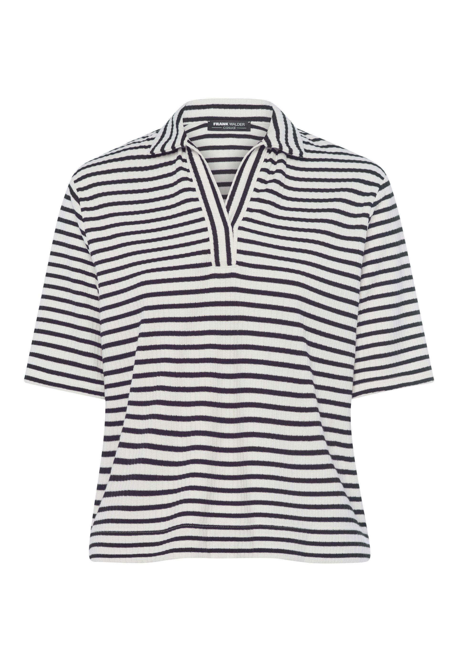 FRANK WALDER T-Shirt in gerippter Optik