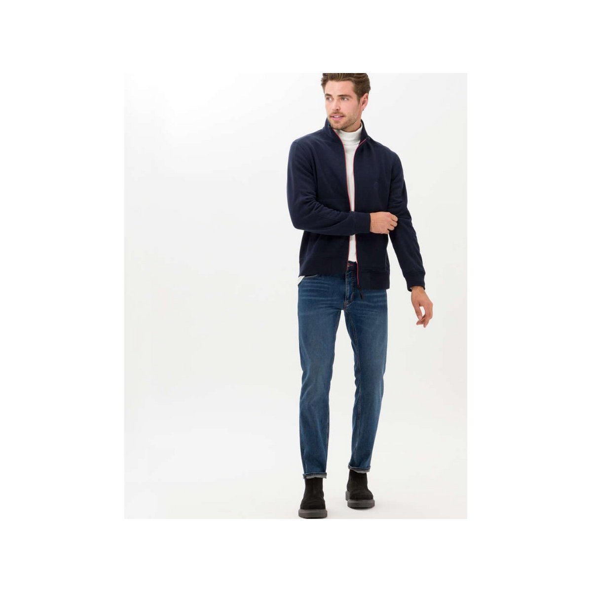 Brax dunkel-blau 5-Pocket-Jeans (1-tlg)