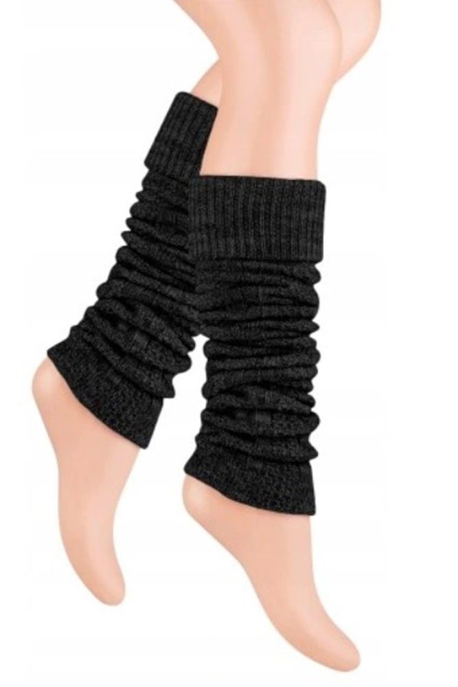 Lycille Beinstulpen 1 Paar Beinstulpen für Frauen aus Wolle mit Zopfmuster Overknees (1 Paar) Universalgröße, 36-40 cm Umfang, Feinstrick, ohne Fuß, graphit