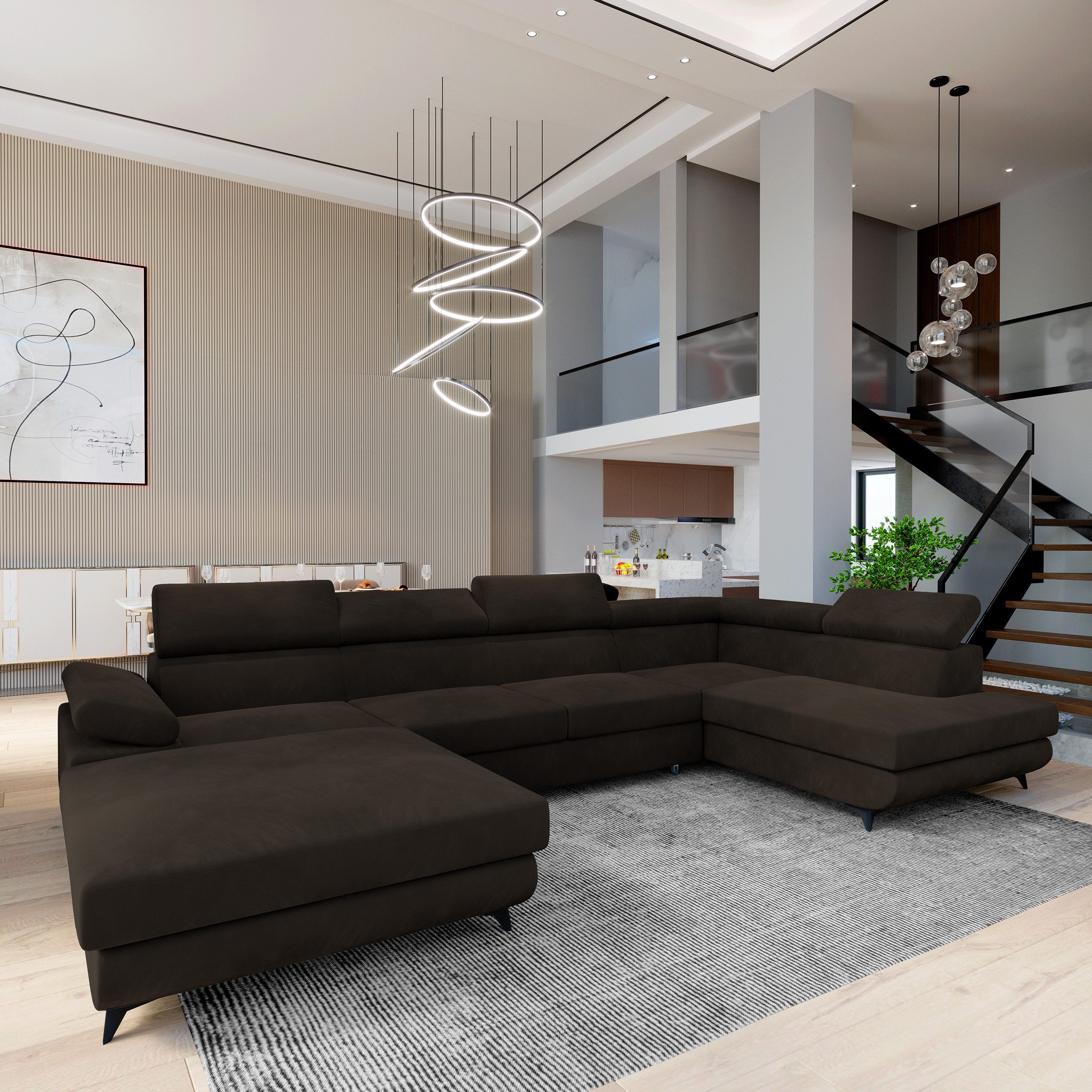 Masseno Ecksofa RUBANO mit Schlaffunktion U-Form, günstig online kaufen