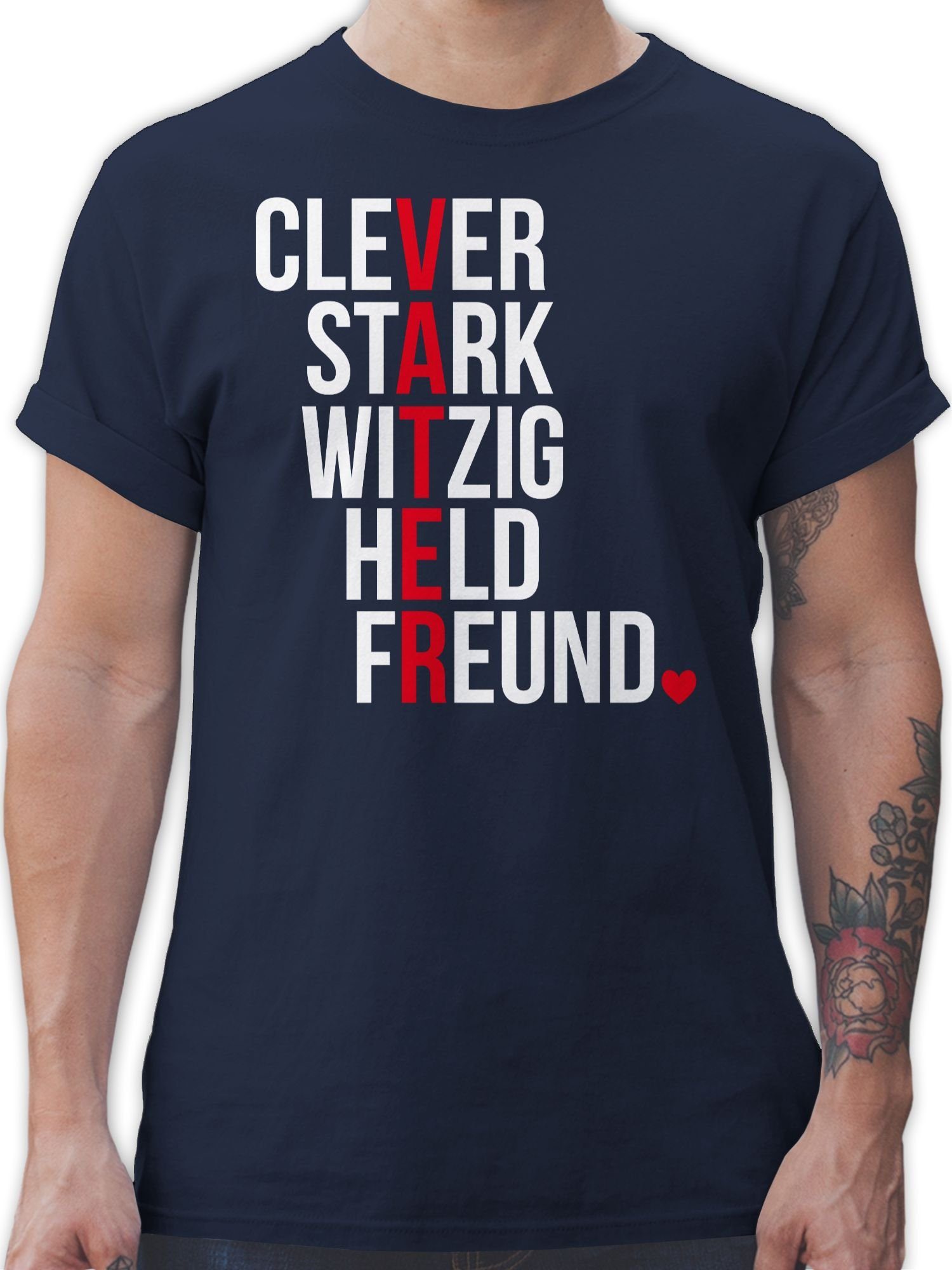 T-Shirt Vater weiß