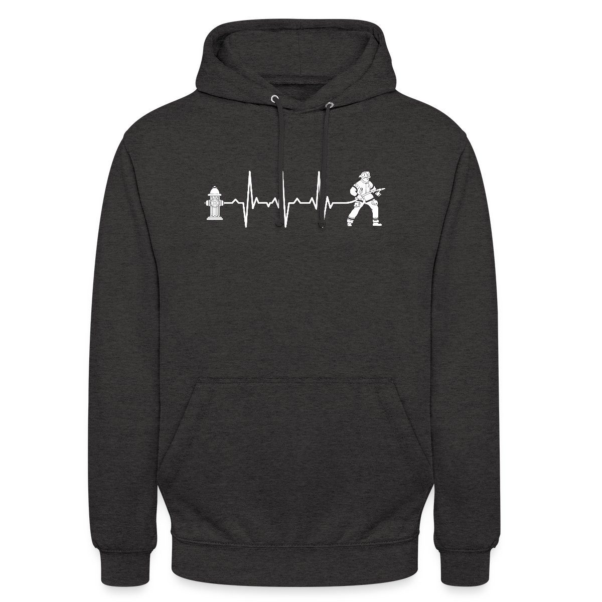 Hoodie Feuerwehrmann Feuerwehr Geschenk Herzschlag EKG Hydrant Unisex Hoodie