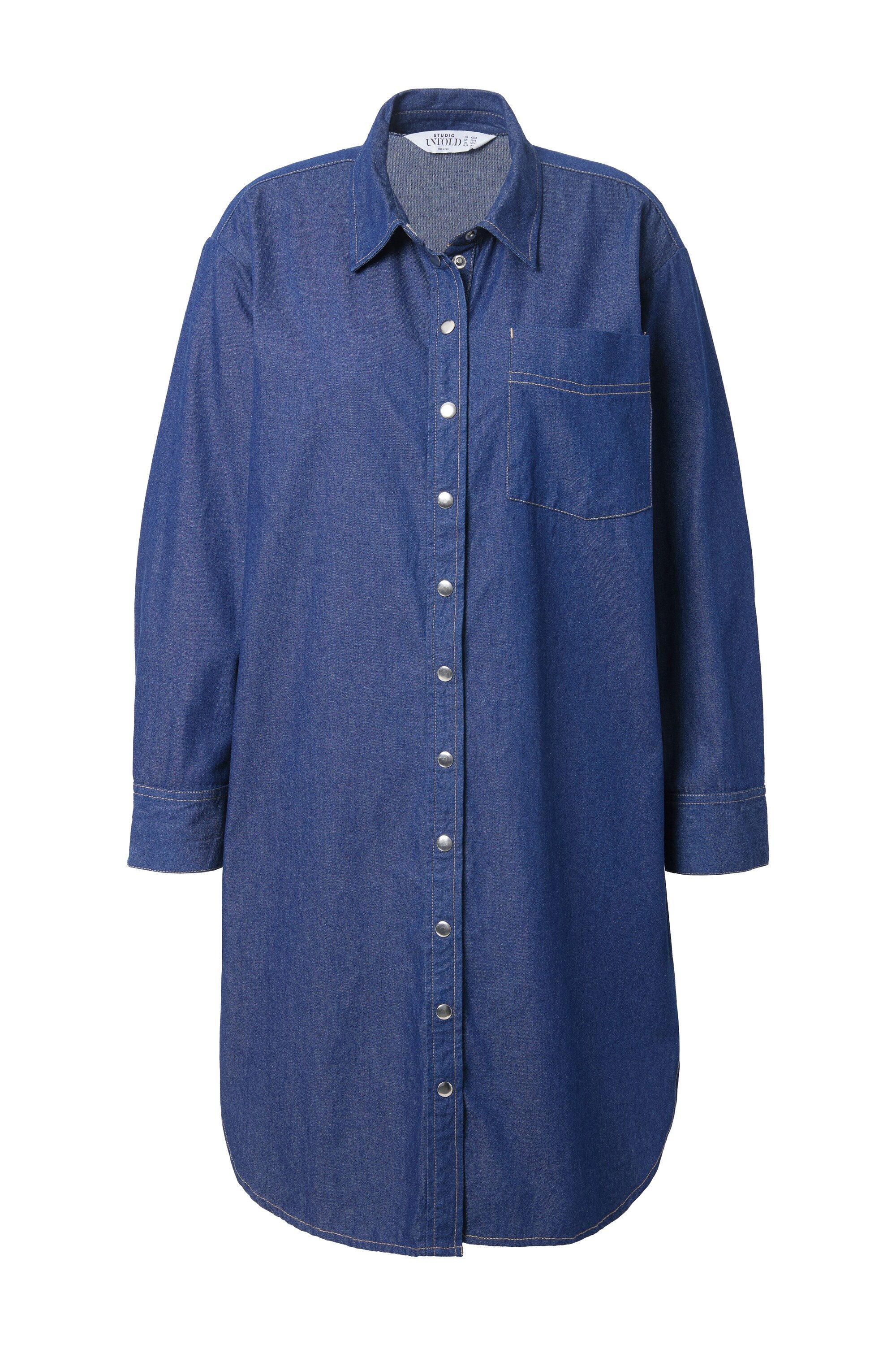 Studio Untold Minikleid Blusenkleid oversized Denimoptik Druckknopfleiste günstig online kaufen