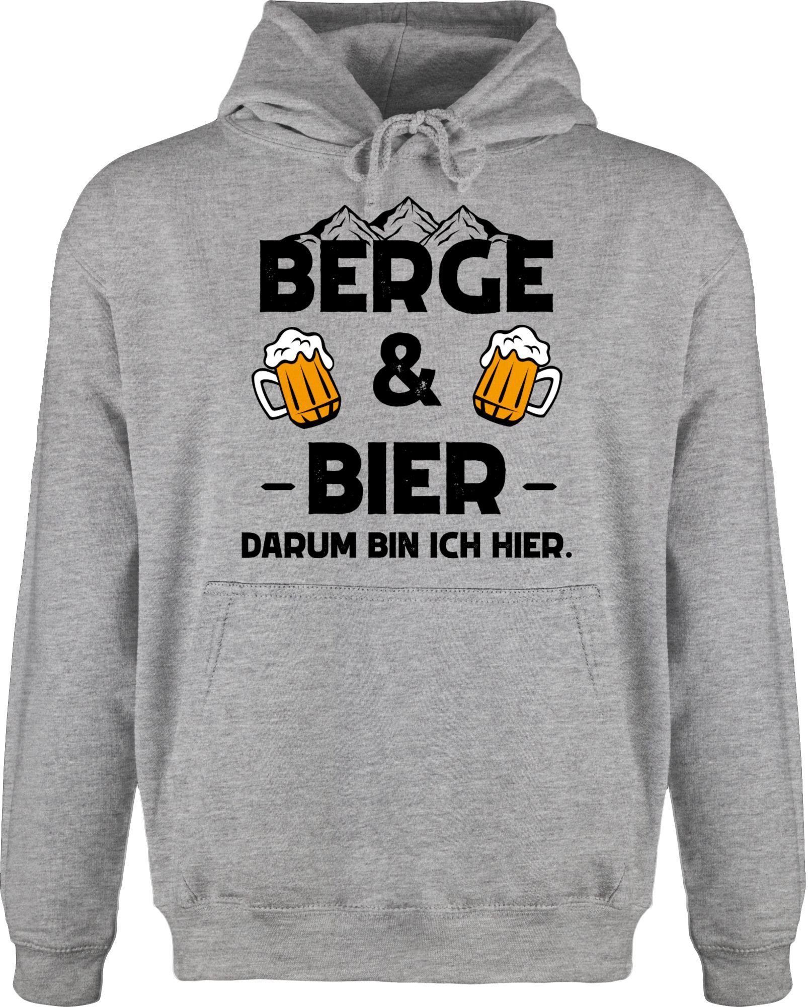 Shirtracer Hoodie »Berge und Bier schwarz Sprüche Statement mit