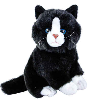 Uni-Toys Kuscheltier Katze Nero sitzend schwarz weiß 30 cm Uni-Toys (Stofftiere Katzen Plüschtiere, Stoffkatze Plüschkatze Spielzeug Kinder Baby)