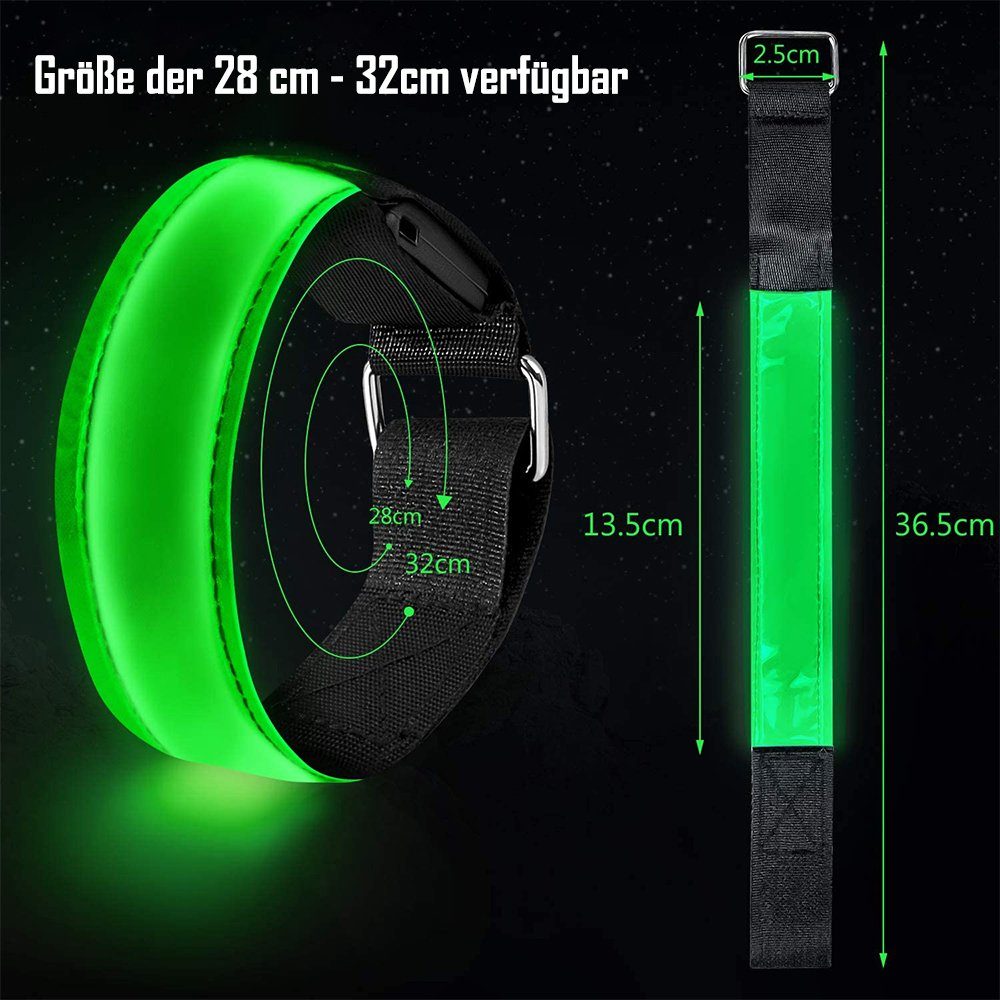 LED-Armband Lauflicht Armband für (2er-Pack), wiederaufladbares GelldG Läufer