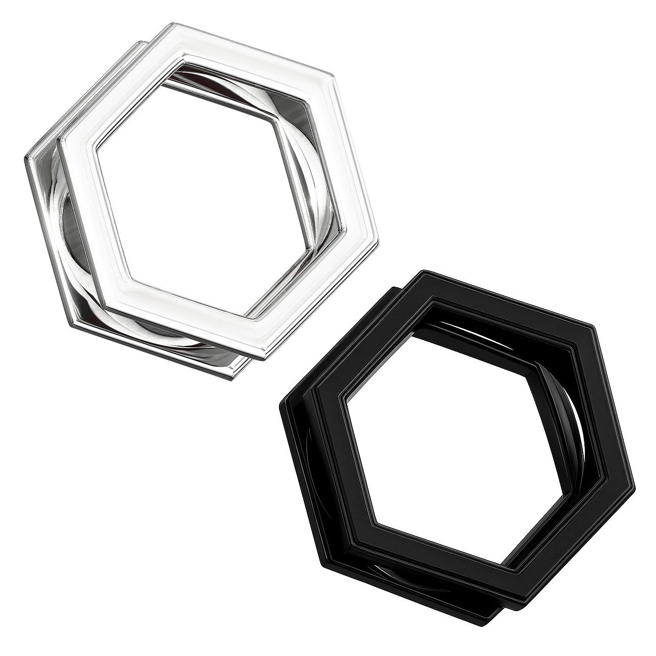 Taffstyle Plug Flesh Schraub Tunnel Hexagon Silber 4mm, Ohrpiercing Ohr Ear günstig online kaufen