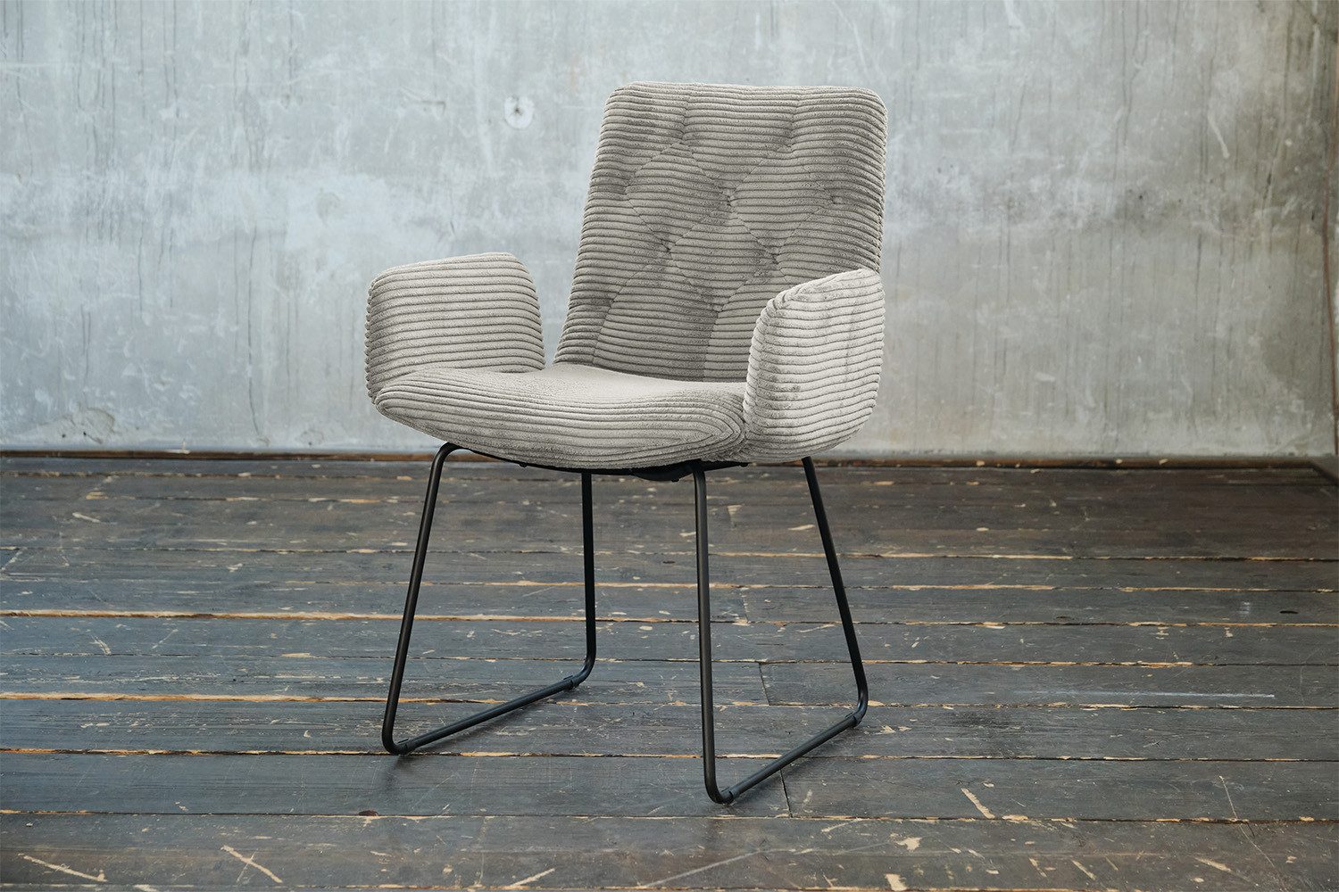 KAWOLA Esszimmerstuhl NEW CHARME, Stuhl Esszimmersessel Cord, mit od. ohne Drehfunktion, versch. Farben