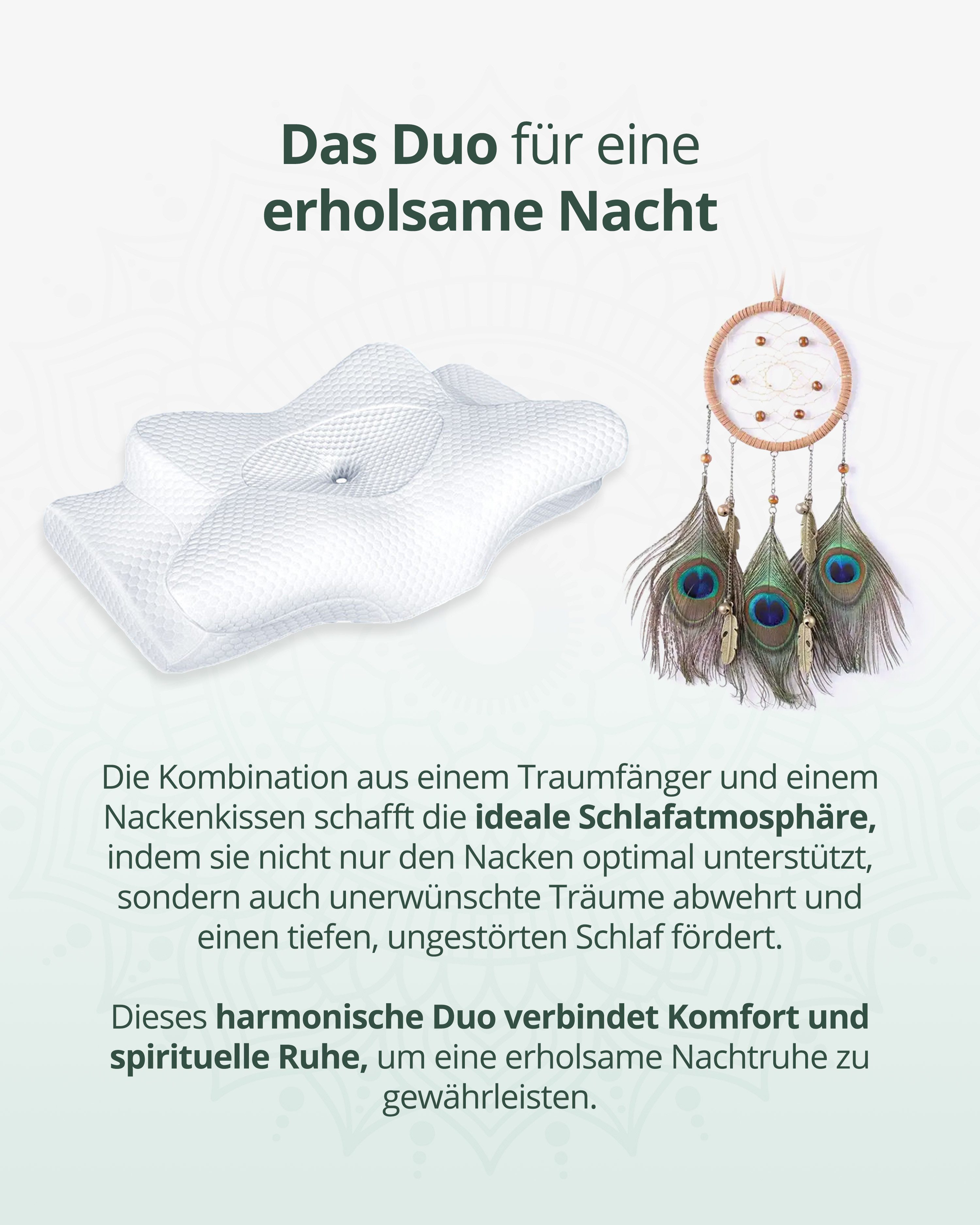 ANUK Schlafkissen ANUK® Ergonomisches Kissen- Memory Foam Kissen- mit extra Traumfänger, Seitenschläfer, Rückenschläfer,Bauchschläfer, Allergikerfreundlich hergestellt