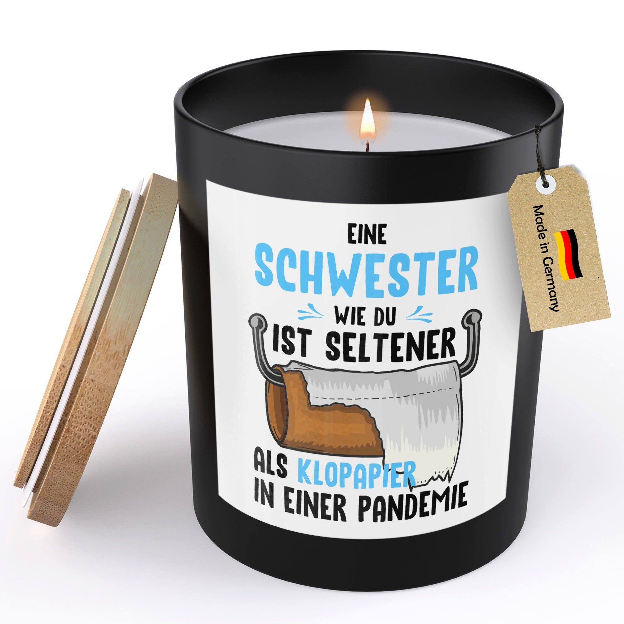 22Feels Duftkerze Deko Schwester Geschenk Bday Weihnachten Geschwister Frauen Mädchen, MADE IN GERMANY, Europäisches Sojawachs, Handgegossen