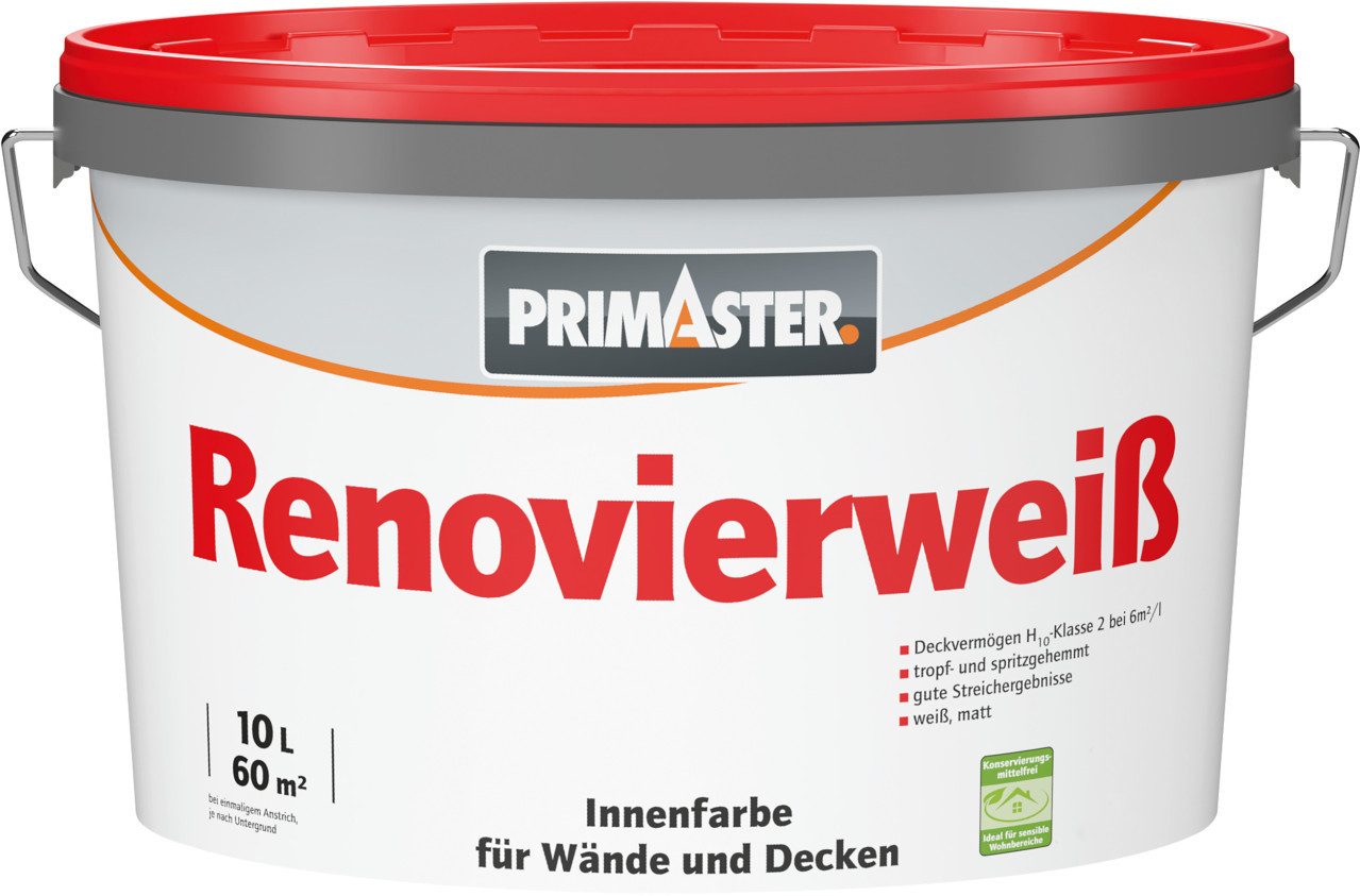 Primaster Wandfarbe Primaster Renovierweiß Wandfarbe