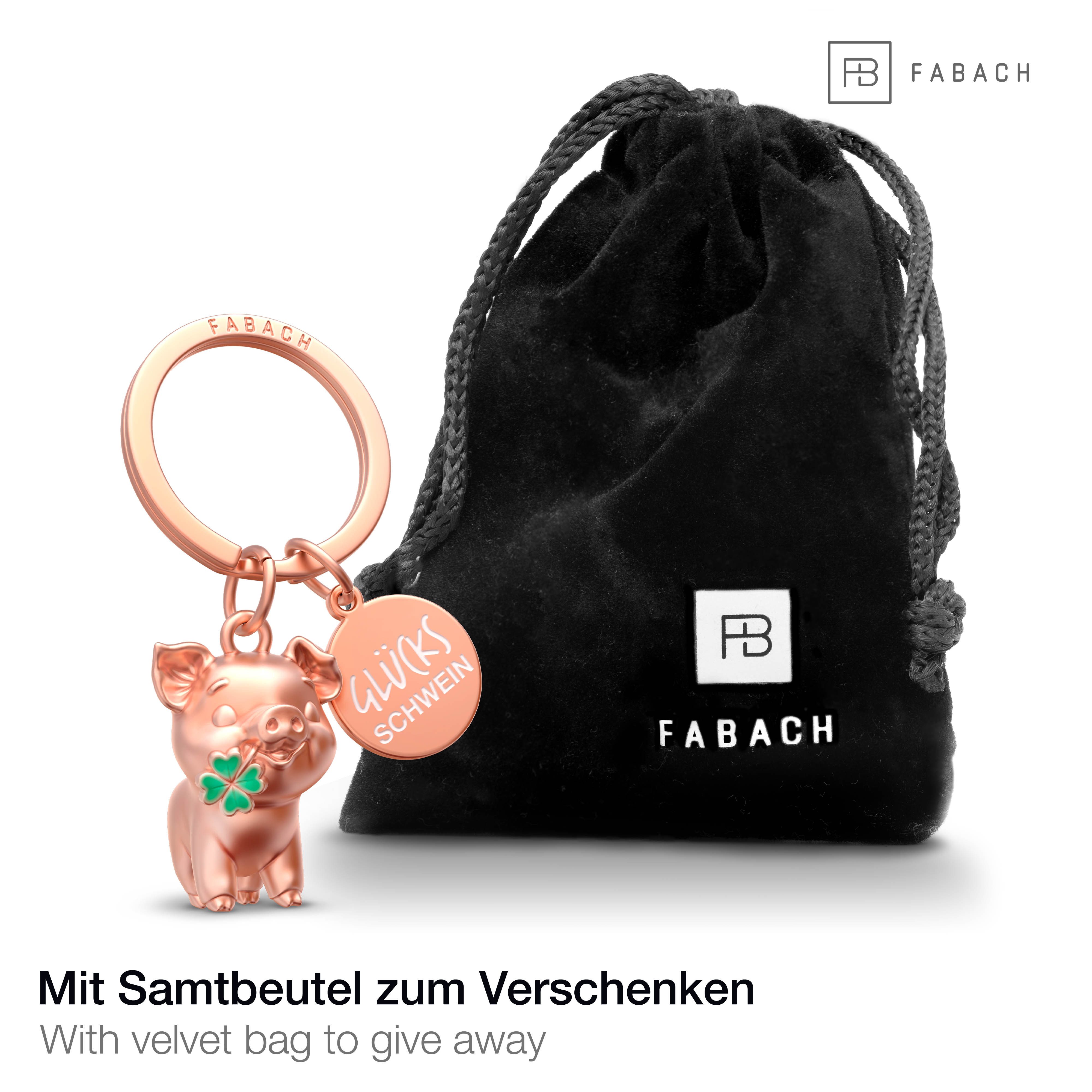 FABACH Schlüsselanhänger Glücksschwein mit Kleeblatt - Viel Glück Schweinch günstig online kaufen
