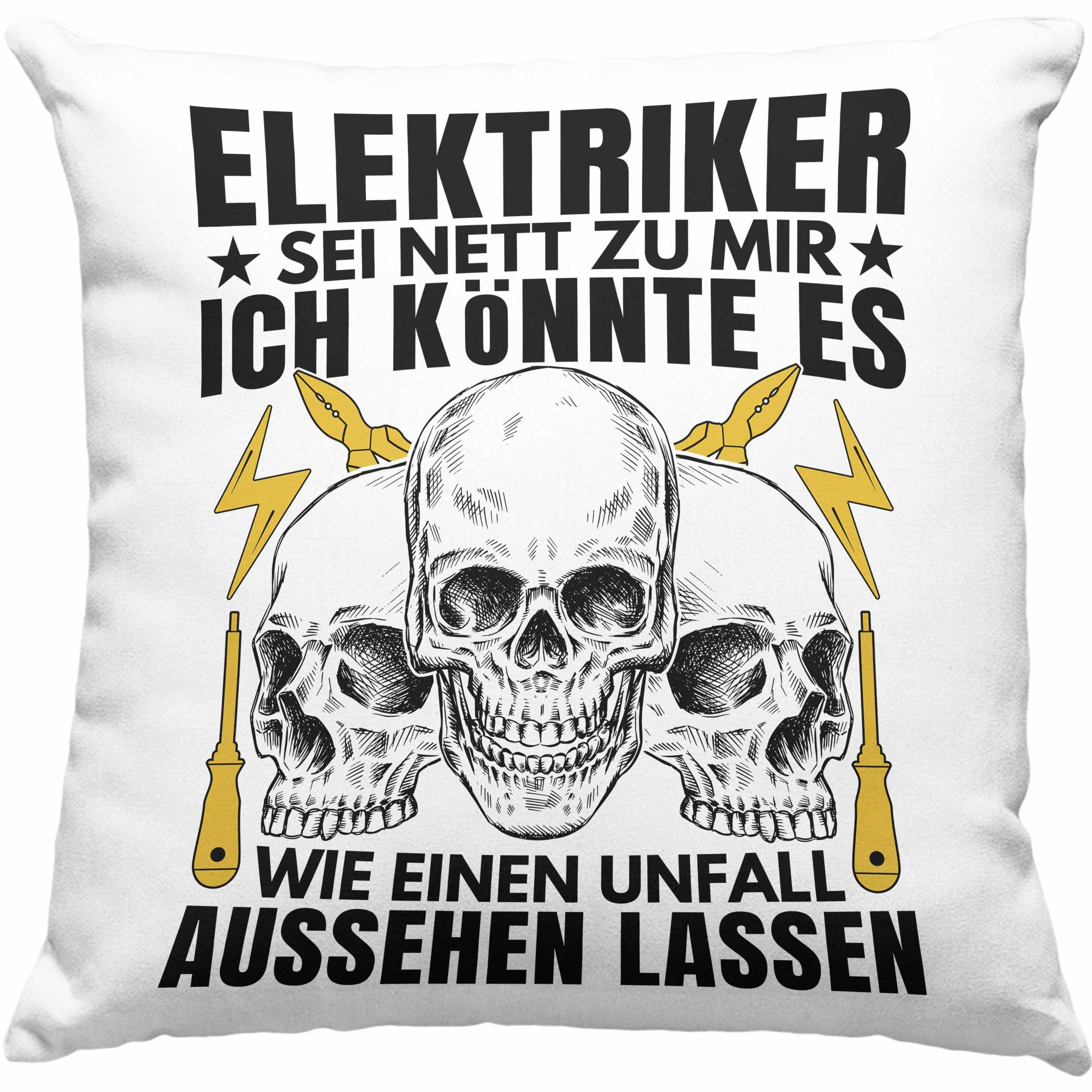 Trendation Elektromeister Männer - Spruch Lustiger Dekokissen Wie Trendation Kissen Ein Lassen Elektriker Dekokissen Unfall 40x40 mit Füllung Geschenk Aussehen Geschenkidee Blau