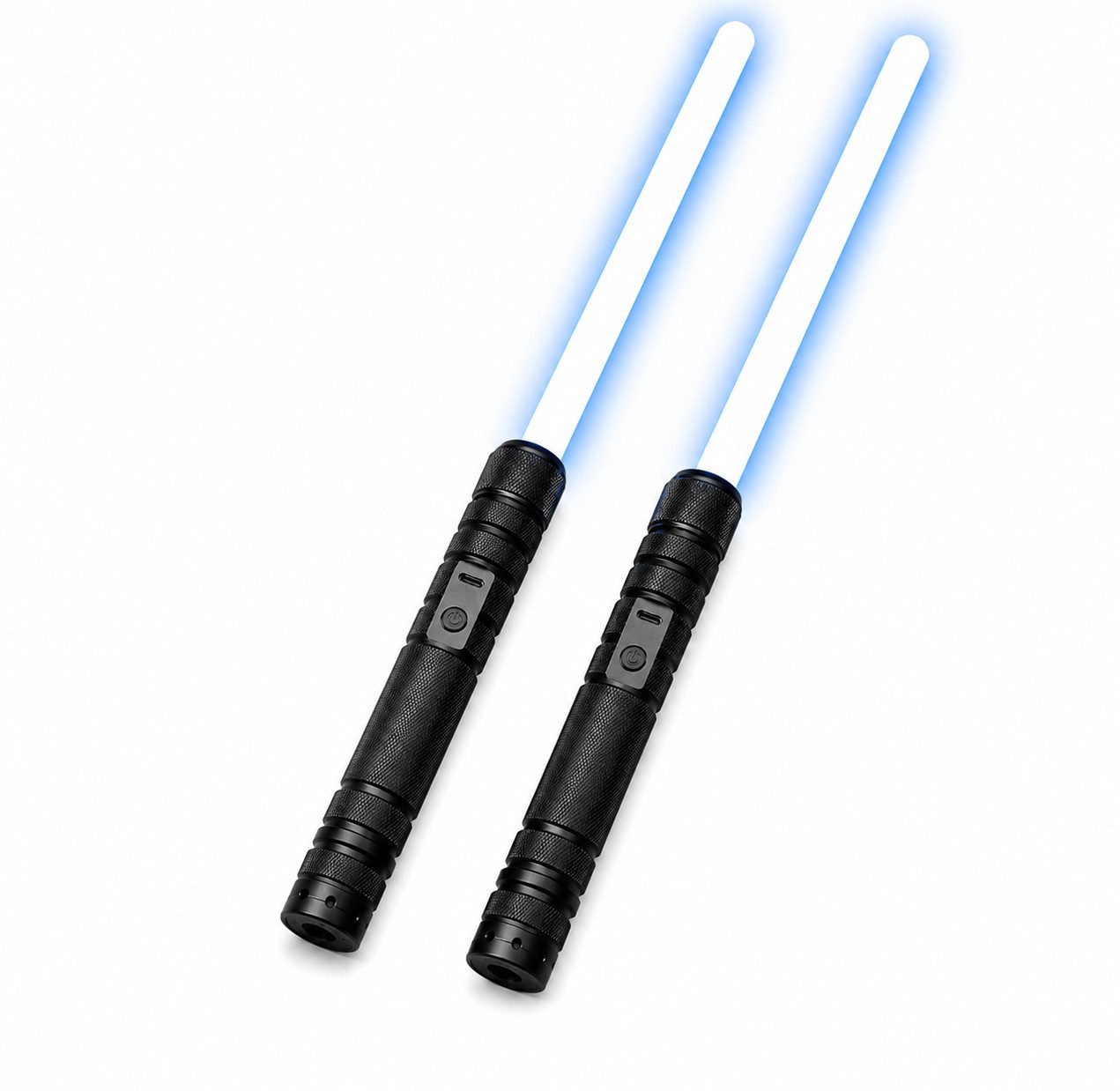 TSE Lichtschwert Laser Schwert 2er Set Metallgriff Doppelschwert Cosplay & Kostüm (Leuchtschwert-Set / Doppelschwert-Set), Zusammensteckbar, einzeln und Doppelschwert, beleuchtet, Metallgriffe