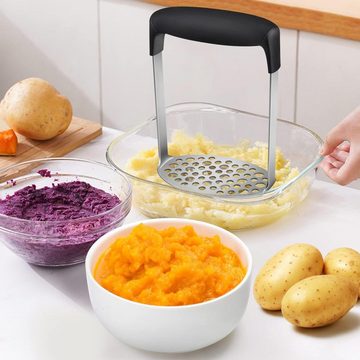 Lubgitsr Kartoffelstampfer Kartoffelstampfer Edelstahl, Kartoffel Stampfer mit Gummigriff (1 St)