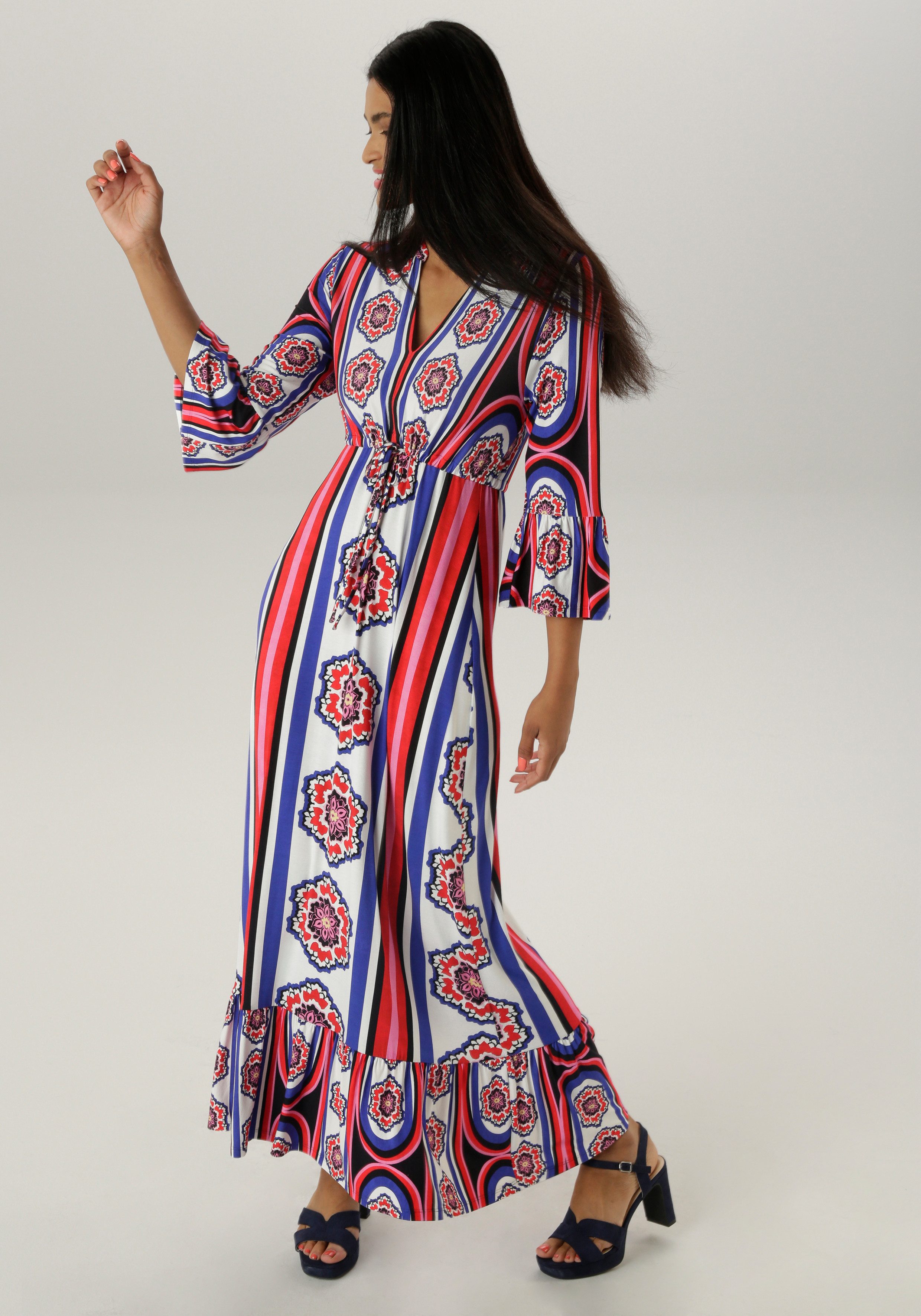 Aniston SELECTED Maxikleid mit Volant an günstig online kaufen