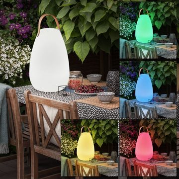 etc-shop LED Außen-Tischleuchte, LED-Leuchtmittel fest verbaut, Farbwechsel, Warmweiß, Tischleuchte Außen Akku Garten Tischlampe Outdoor USB aufladbar