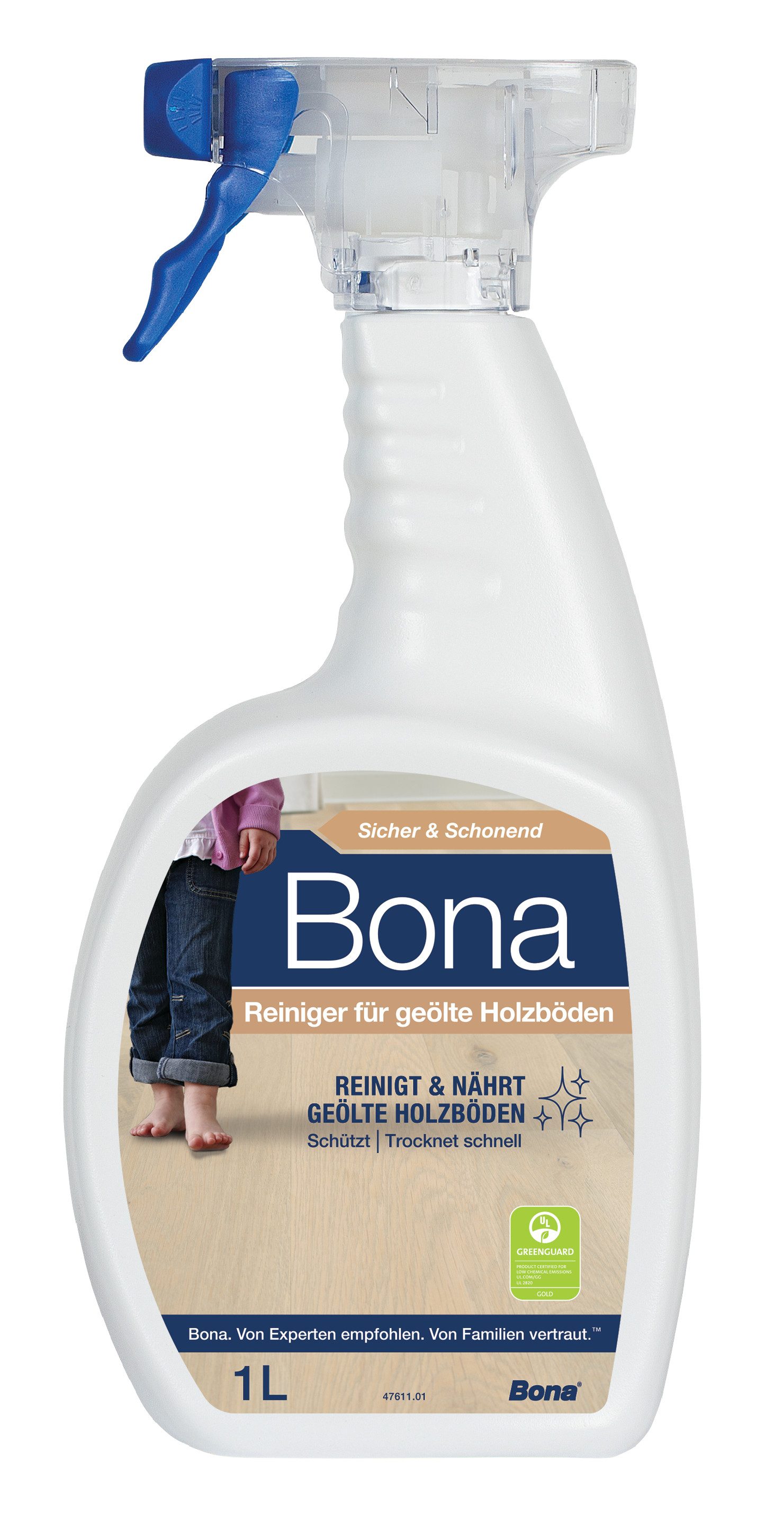 Bona Reiniger für geölte Böden 1 L Sprühflasche Fussbodenreiniger (Enthält pflanzliche Inhaltsstoffe, die das Holz reinigen und nähren)