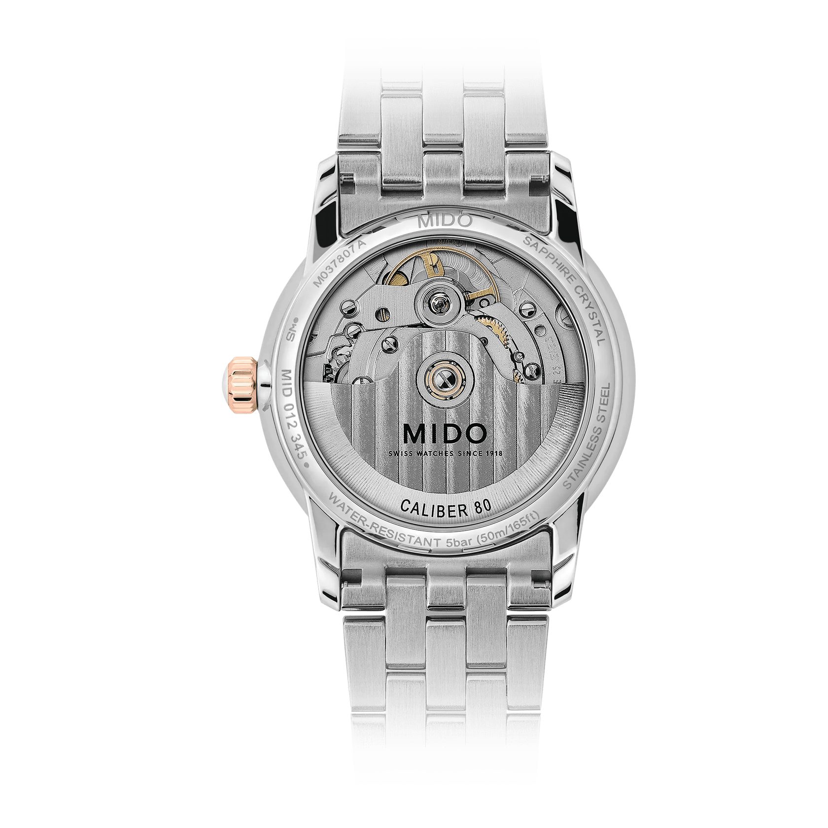 Mido Schweizer Uhr Damenuhr Automatik MIDO Baroncelli Lady Necklace, Zifferblatt mit Diamanten besetzt