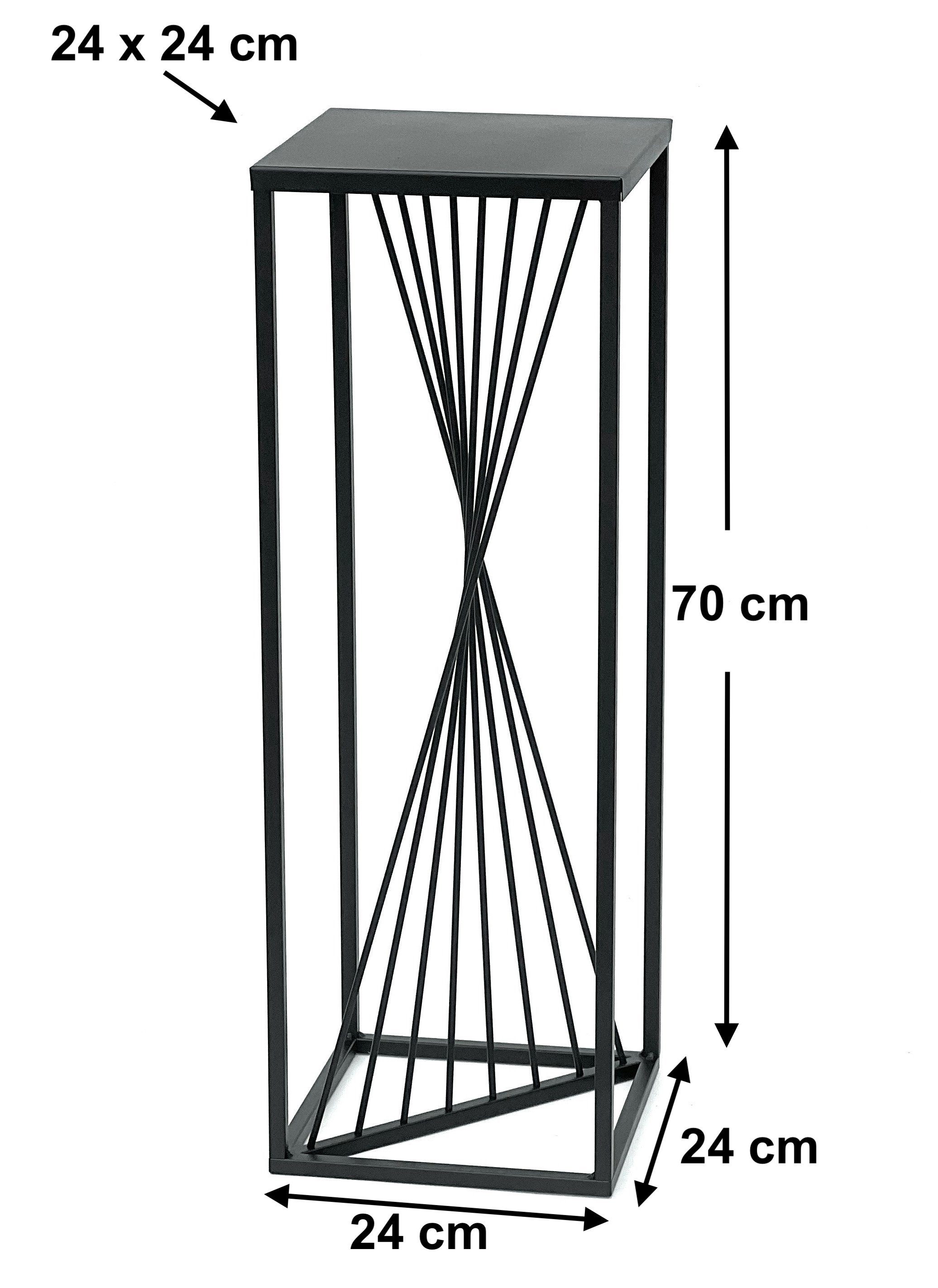 Design Blumenständer Schwarz Blumenständer Beistelltisch Blumenhocker DanDiBo Metall Eckig