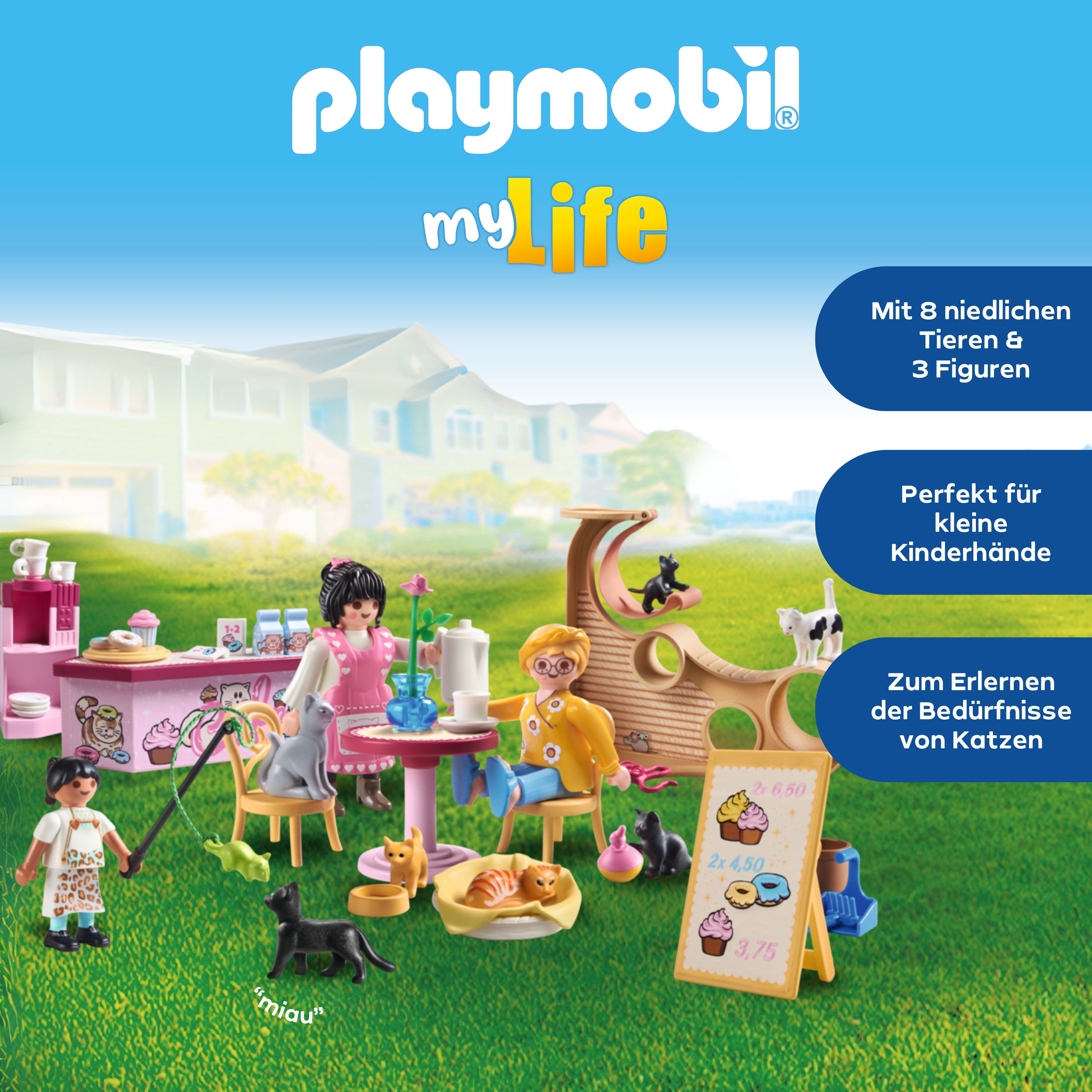 Playmobil® Katzencafe (71744), Playmobil My Life Konstruktions-Spielset, (72 St), Made in Europe