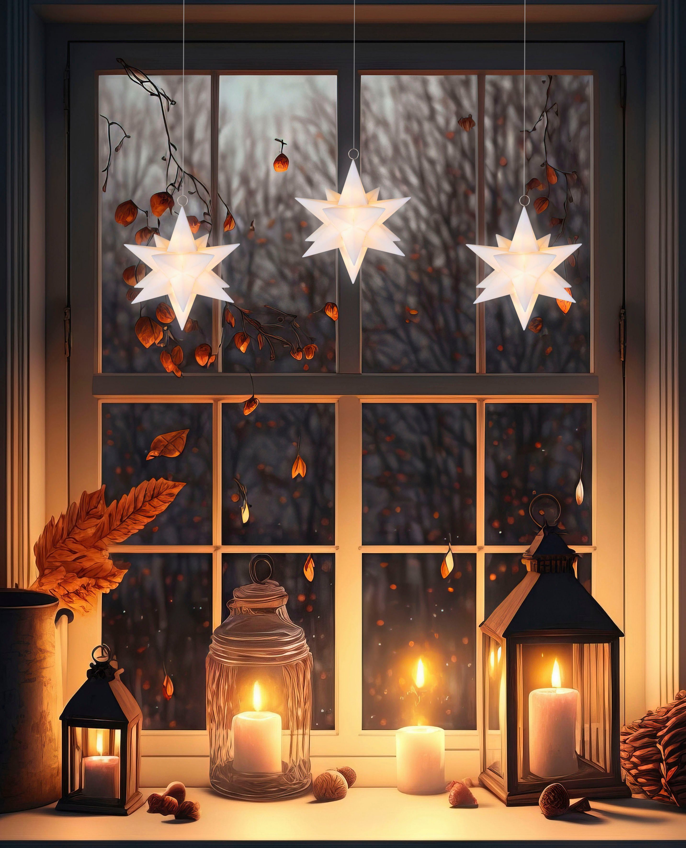 GALAXY LED Stern 3er Set schwebende Sterne, RGB LED, beleuchtete Weihnachts günstig online kaufen