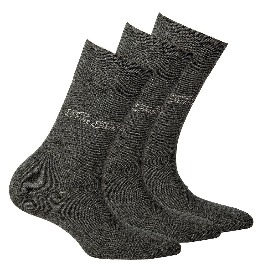 TOM TAILOR Kurzsocken 3er Pack Damen Socken - Basic, einfarbig Grau