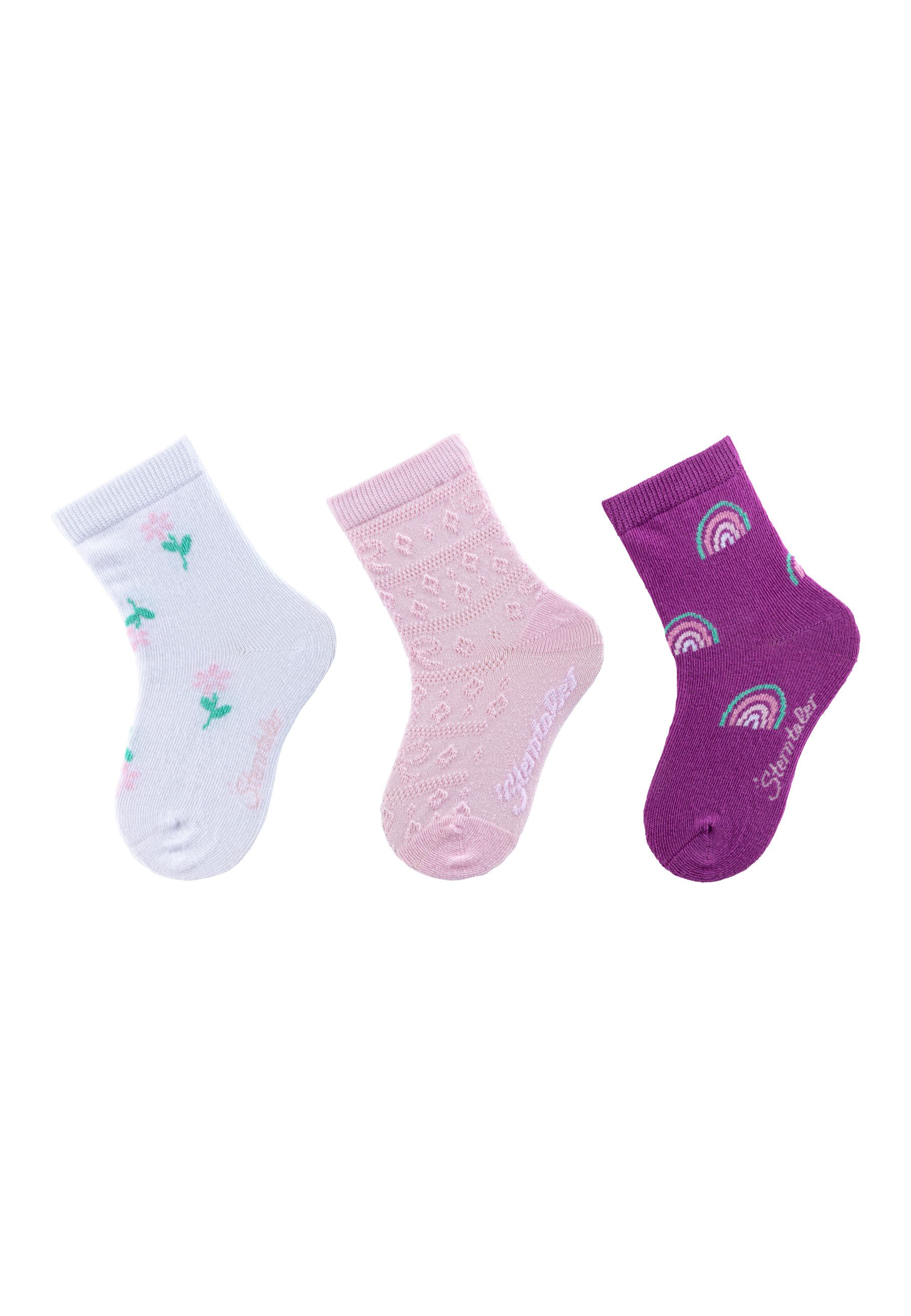 Feinsöckchen Socken 3er-Pack Blume