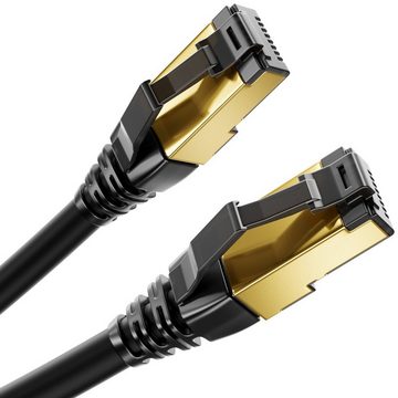 deleyCON deleyCON 0,25m CAT8.1 Patchkabel Netzwerkkabel RJ45 LAN DSL Kabel LAN-Kabel