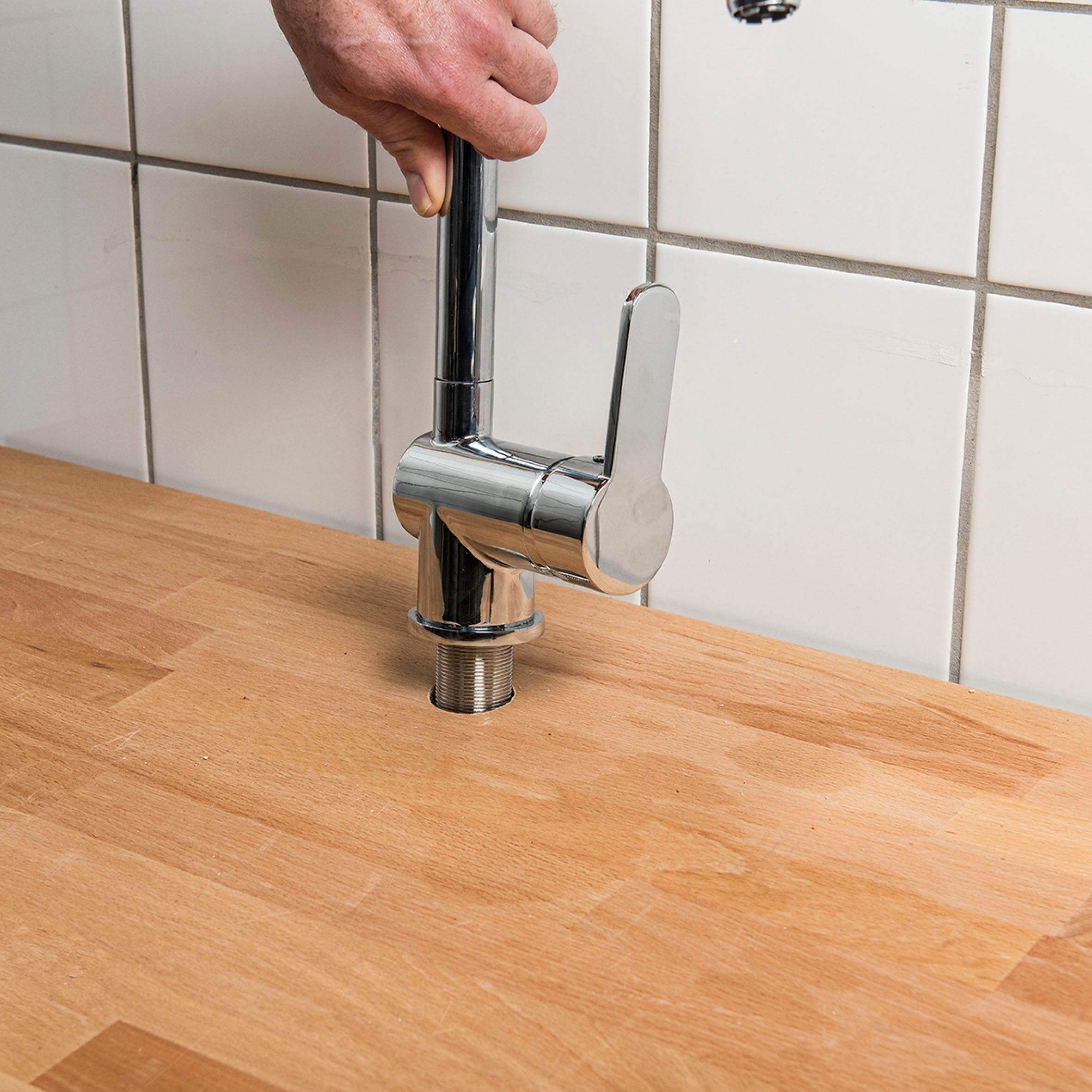 CORNAT Spültischarmatur Robuster Druckgusskörper- verchromt- Hoher & 360° schwenkbarer Auslauf Niederdruck-Armatur / Küchenarmatur / Wasserhahn – Bild 3 von 5