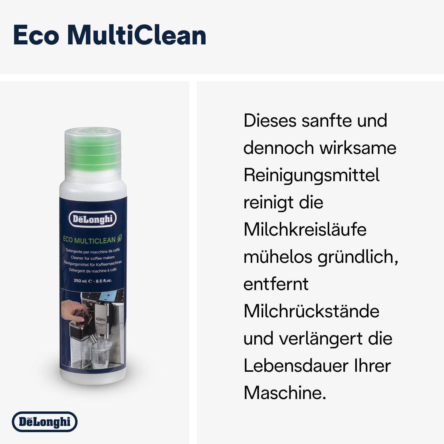 De'Longhi DLSC306 Original, für Kaffeemaschinen & Kaffeevollautomaten Pflegeset (EcoMulticlean 250ml, EcoDecalk 200ml, Wasserfilter, Mikrofasertuch) blau
