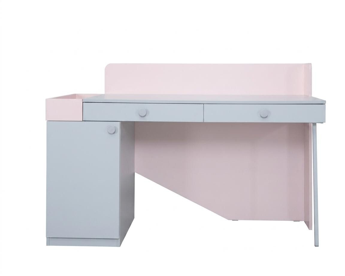 JVmoebel Computertisch Grauer Schreibtisch Holztisch Computertisch Jugendzimmer Mädchen (1-St., 1-tlg)