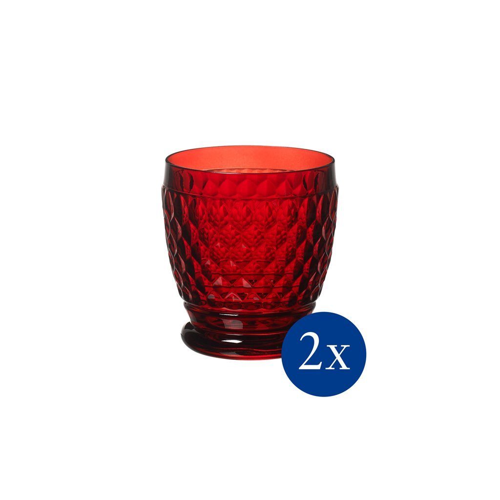 Villeroy & Boch Tumbler-Glas Boston coloured Becher red Set 2tlg., Glas