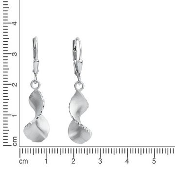 CELESTA Paar Ohrhänger 925 Silber mattiert und diamantiert