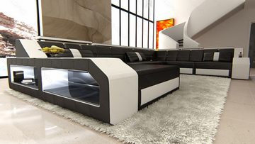 Sofa Dreams Wohnlandschaft Matera Mini, Designersofa, Kopfstützen, LED, USB