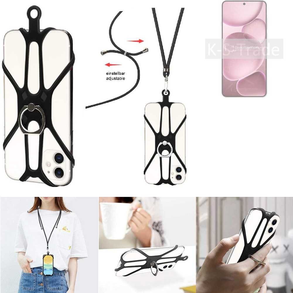 K-S-Trade Handyhülle für Oppo Find X8 Ultra, 3in1 Handykette Handyband Handykordel Halsband Smartphone-Ring