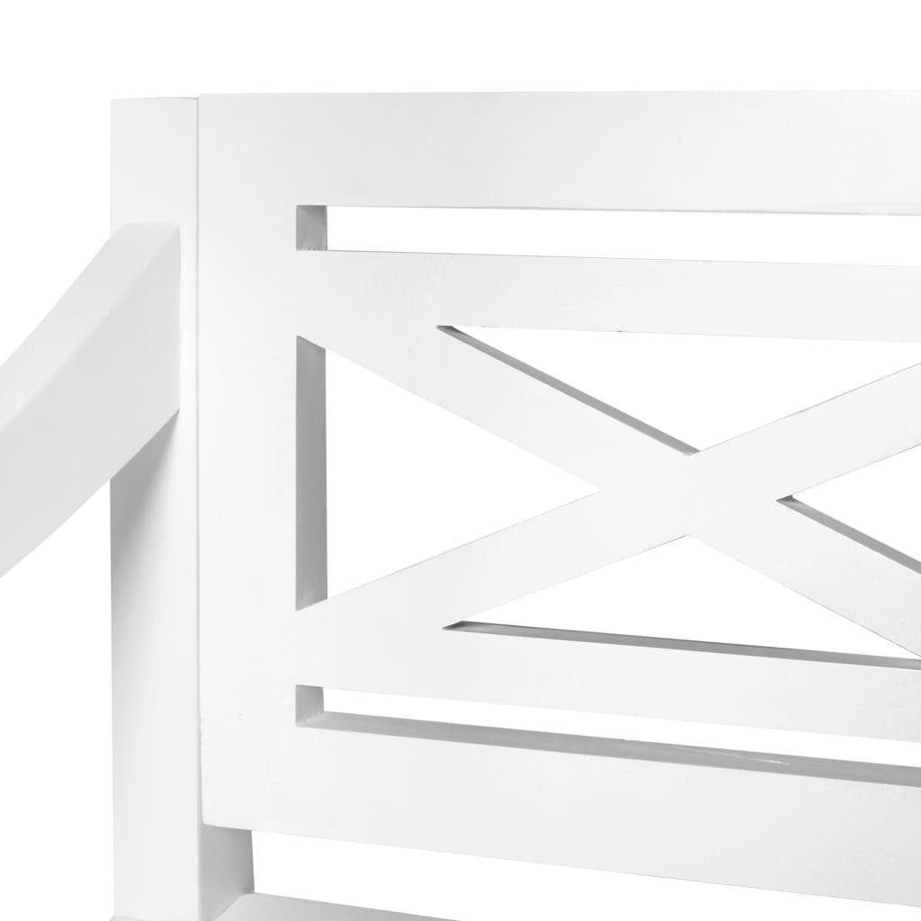 DOTMALL Mahagoni Sitzbank langlebig Armlehnen Massivholz,stabil aus Weiß ist mit und