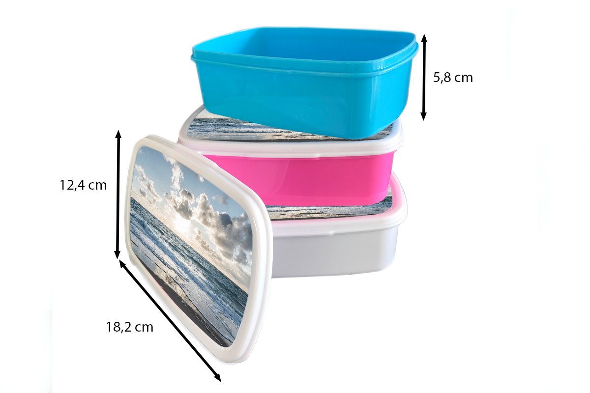 Kunststoff Wolken Meer für Snackbox, - MuchoWow - Kinder, Erwachsene, Deutschland, Kunststoff, Brotdose rosa Mädchen, Brotbox (2-tlg), Lunchbox